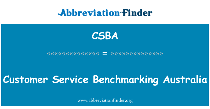 CSBA: Клієнт служби Бенчмаркінг Австралії