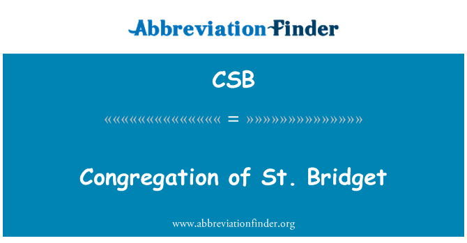 CSB: Congregaţia Sf. Bridget