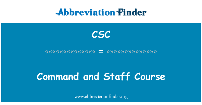 CSC: צוות הקורס ובקרה