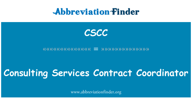 CSCC: Consulting Services Contract Coordinator