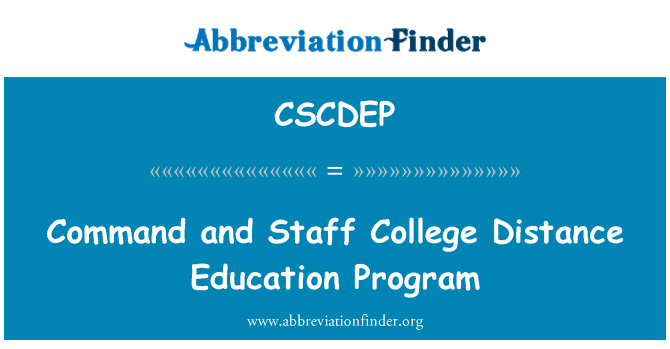 CSCDEP: Perintah dan Maktab Turus Program Pendidikan jarak