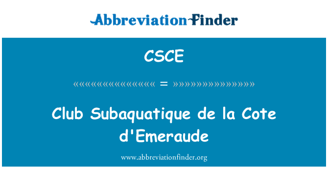 CSCE: Kluba Subaquatique de la Cote d ' d'Emeraude