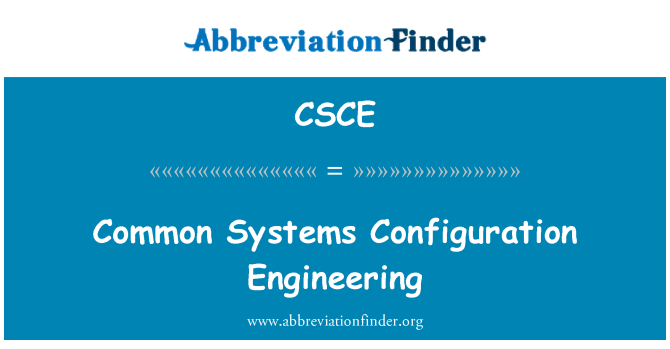 CSCE: Gemensamma system konfigurationen Engineering