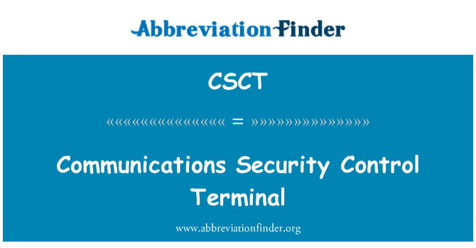 CSCT: Kommunikation sikkerhed kontrol Terminal