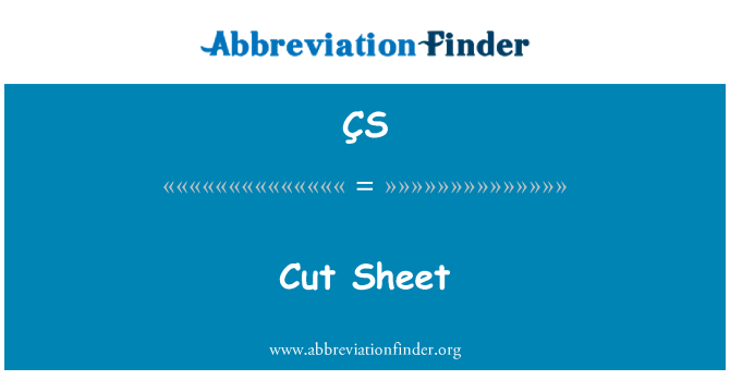 ÇS: Cut Sheet