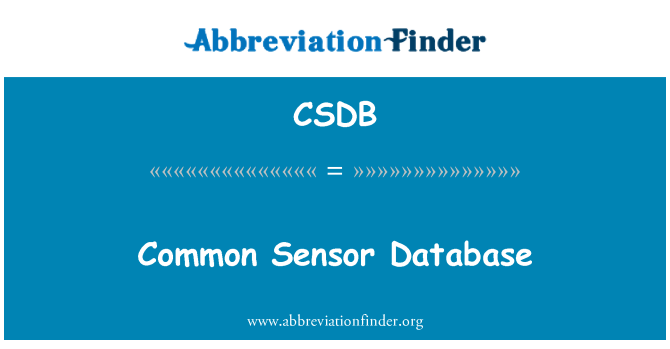 CSDB: 常见的传感器数据库