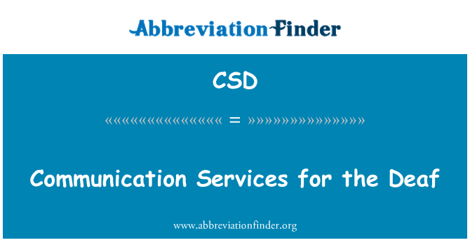 CSD: Услуги связи для глухих