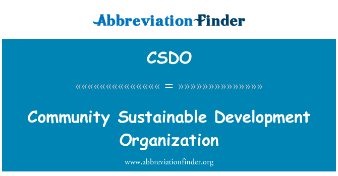 CSDO: 지역 사회의 지속 가능한 개발 조직