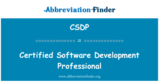 CSDP: Certified Software Development Professional