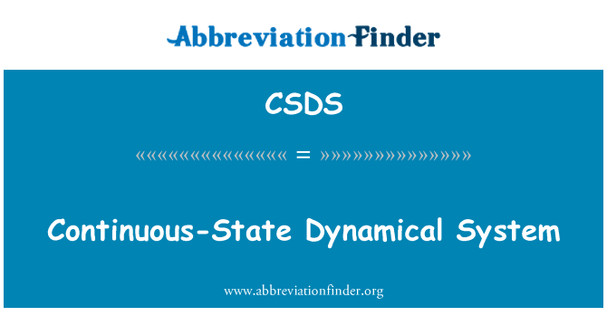 CSDS: Kontinuální státu dynamický systém