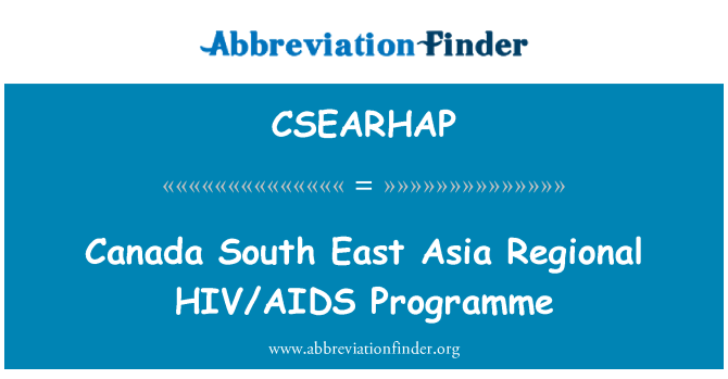 CSEARHAP: Programa Regional de VIH/SIDA de Canadá Asia Sur-Oriental