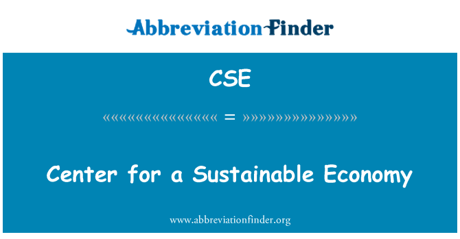 CSE: Center for a Sustainable Economy