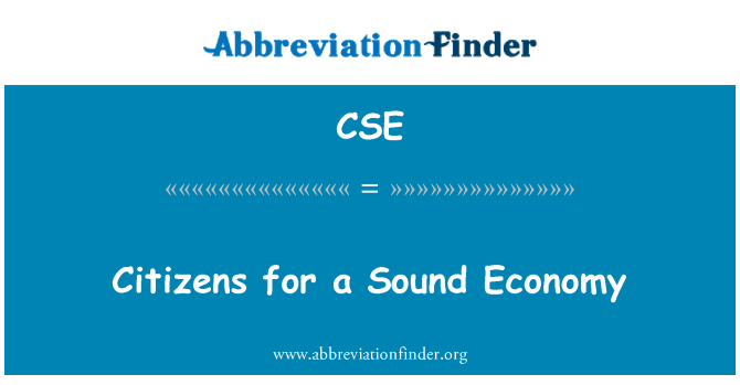 CSE: Citizens for a Sound Economy