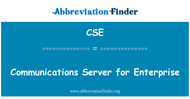 CSE: उद्यम के लिए संचार सर्वर