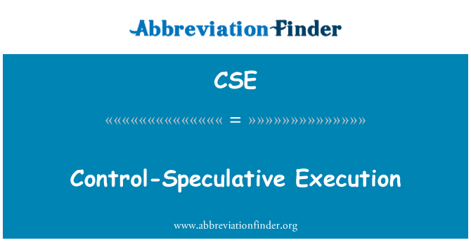CSE: Executarea controlul-Speculative