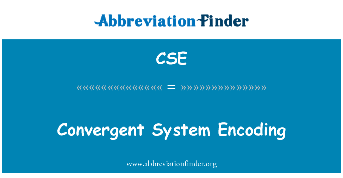 CSE: Konvergentna sistem kodiranja