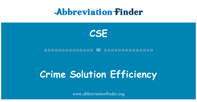 CSE: Crime Solution Efficiency