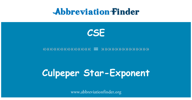 CSE: Culpeper. Star-Exponent