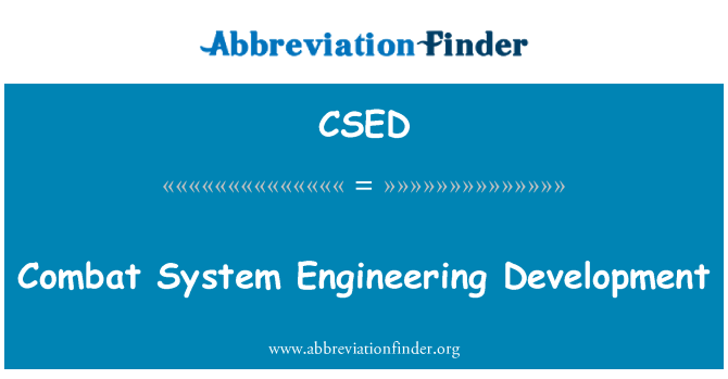 CSED: Combat System Engineering udvikling