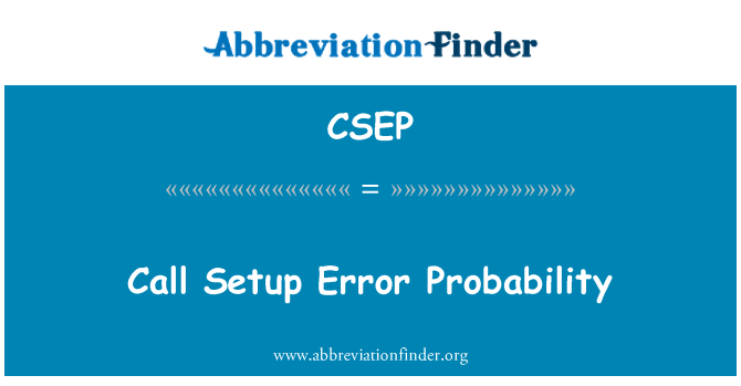 CSEP: تماس راه اندازی احتمال خطا
