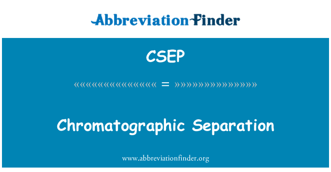 CSEP: Chromatografická separace