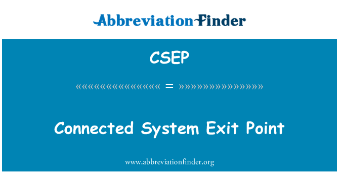 CSEP: Punt ta ' ħruġ sistema konnessi