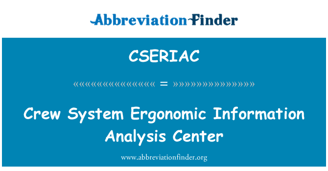 CSERIAC: Ekwipaġġ sistema ergonomiċi informazzjoni analiżi taċ-ċentru
