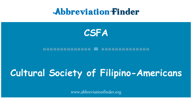 CSFA: Kulturní společnosti Filipino Američané