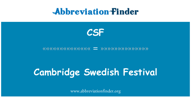 CSF: Cambridge Festival svedese