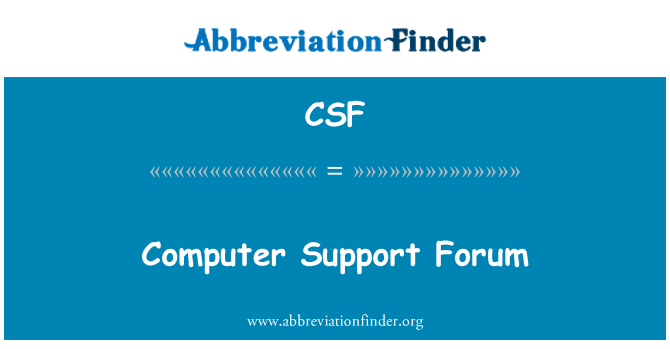 CSF: Forum de soutien informatique