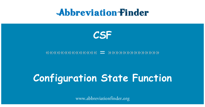 CSF: Konfigurationsstatus Funktion