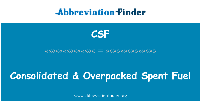 CSF: Consolidated & Overpacked Spent Fuel
