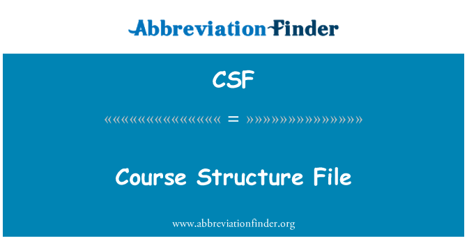 CSF: Course Structure File