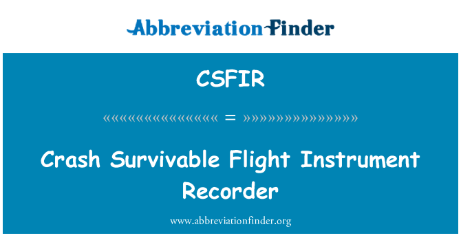 CSFIR: Crash Recorder de Instrument Survivable de zbor