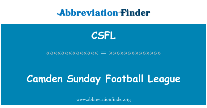 CSFL: Camden Sunday Football League