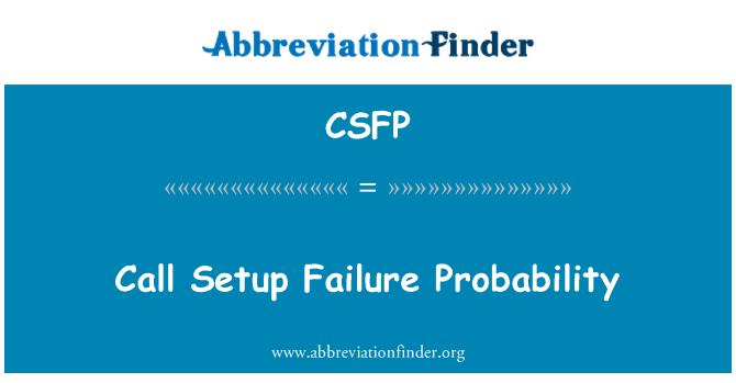 CSFP: Kalde Setup fejl sandsynlighed