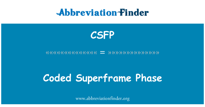 CSFP: Kodede Superframe fase