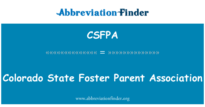 CSFPA: ریاست کولوراڈو رضاعی والدین ایسوسی ایشن