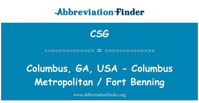 CSG: 콜럼버스, 조지아, 미국-콜럼버스 메트로폴리탄 / 포트 베 닝