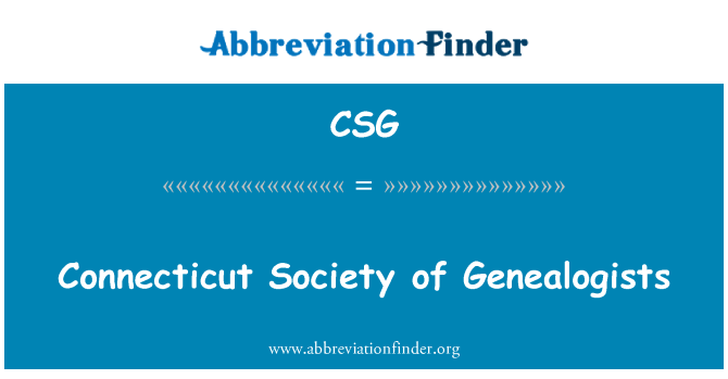 CSG: Connecticut biedrība Genealogists