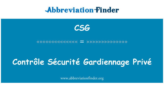 CSG: Contrôle Sécurité Gardiennage Privé