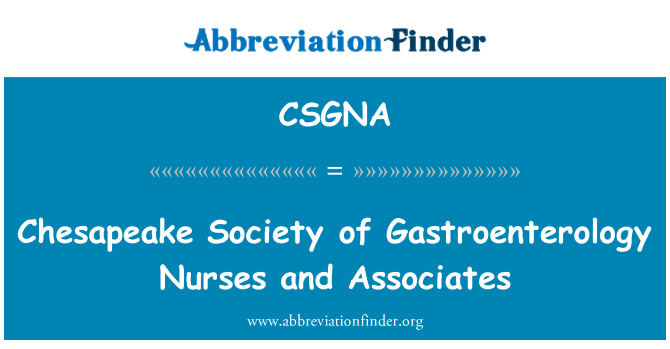 CSGNA: Chesapeake Society of Gastroenteroloogia õdede ja partnerid