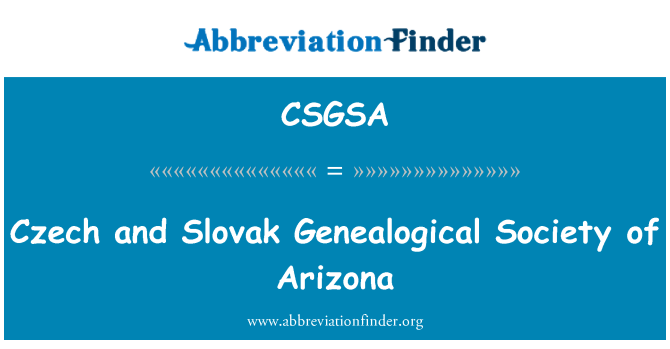 CSGSA: Czech ak Slovaki Généalogiques sosyete a, Arizona