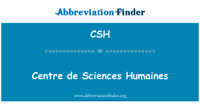 CSH: De विज्ञान सेवा केन्द्र Humaines