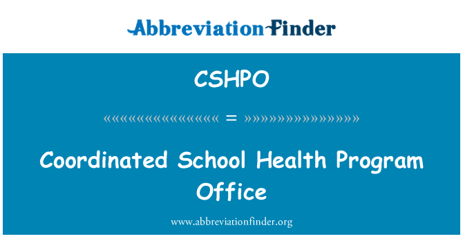 CSHPO: Koordinované školy zdravie Program Office