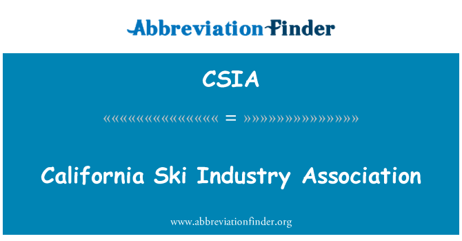 CSIA: California Ski Industry Association