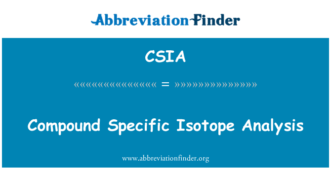 CSIA: Compound konkreetsete isotoobi analüüs