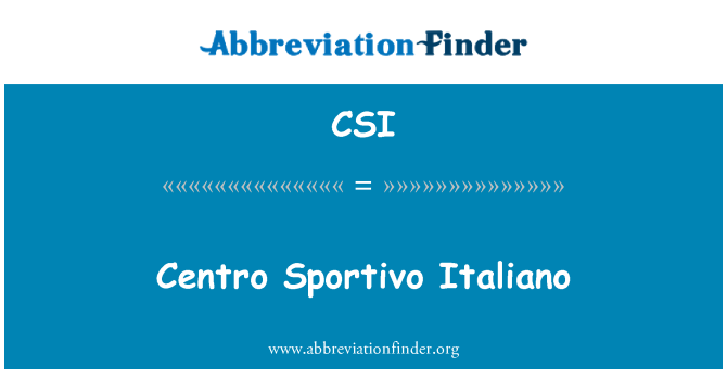 CSI: Centro Sportivo Italiano