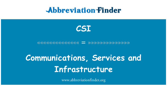 CSI: Communications, Services and Infrastructure