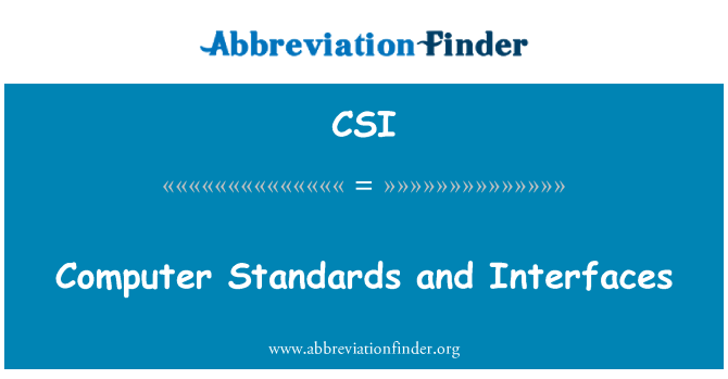 CSI: Computer Standards and Interfaces